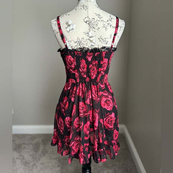 Royal Bones Gothic Emo Bleeding Roses Mini Dress - Picture 5 of 11